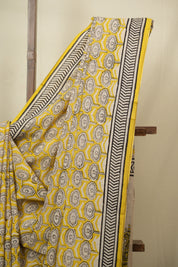 Yellow HBP Cotton Saree - SRYCS3454