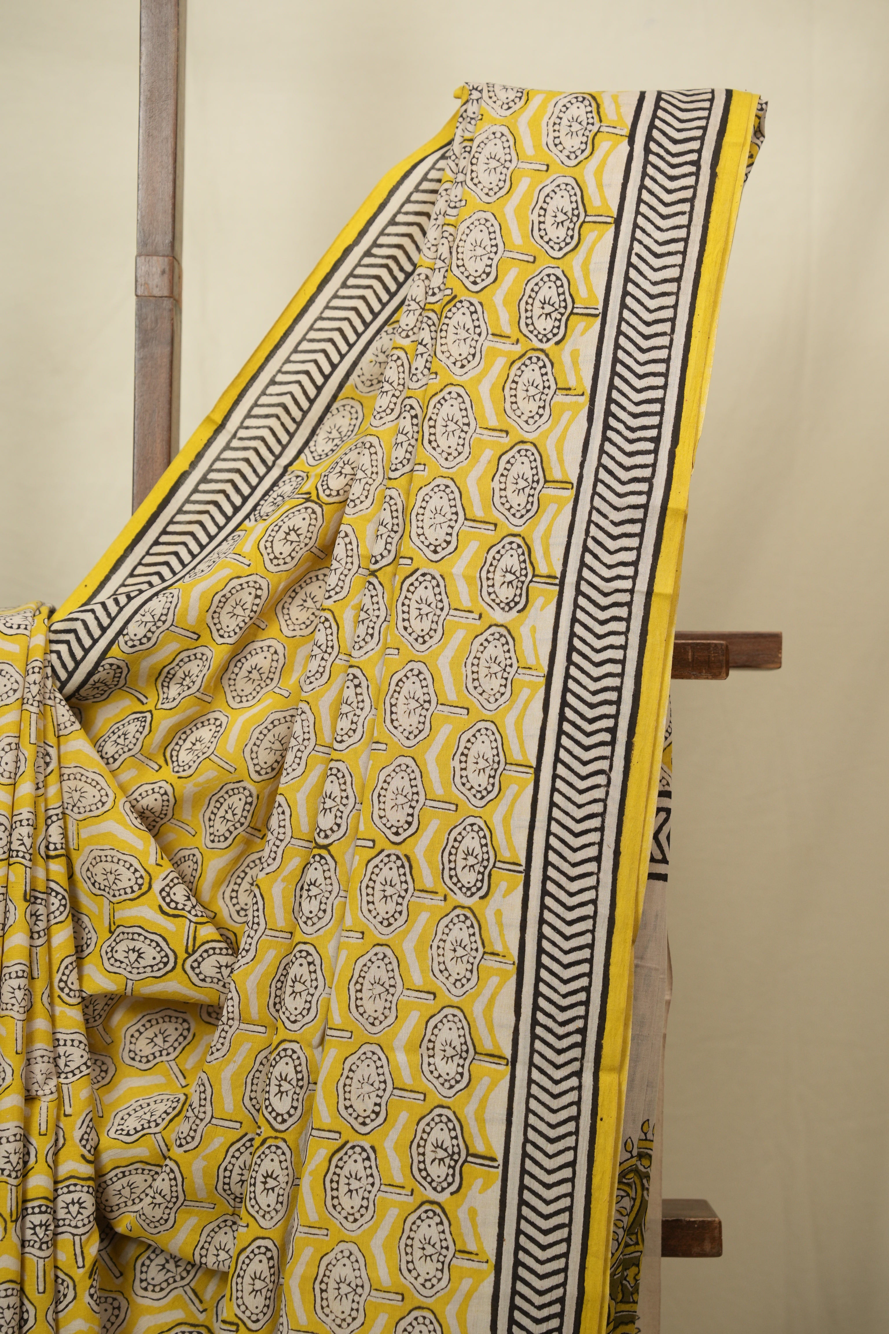 Yellow HBP Cotton Saree - SRYCS3454