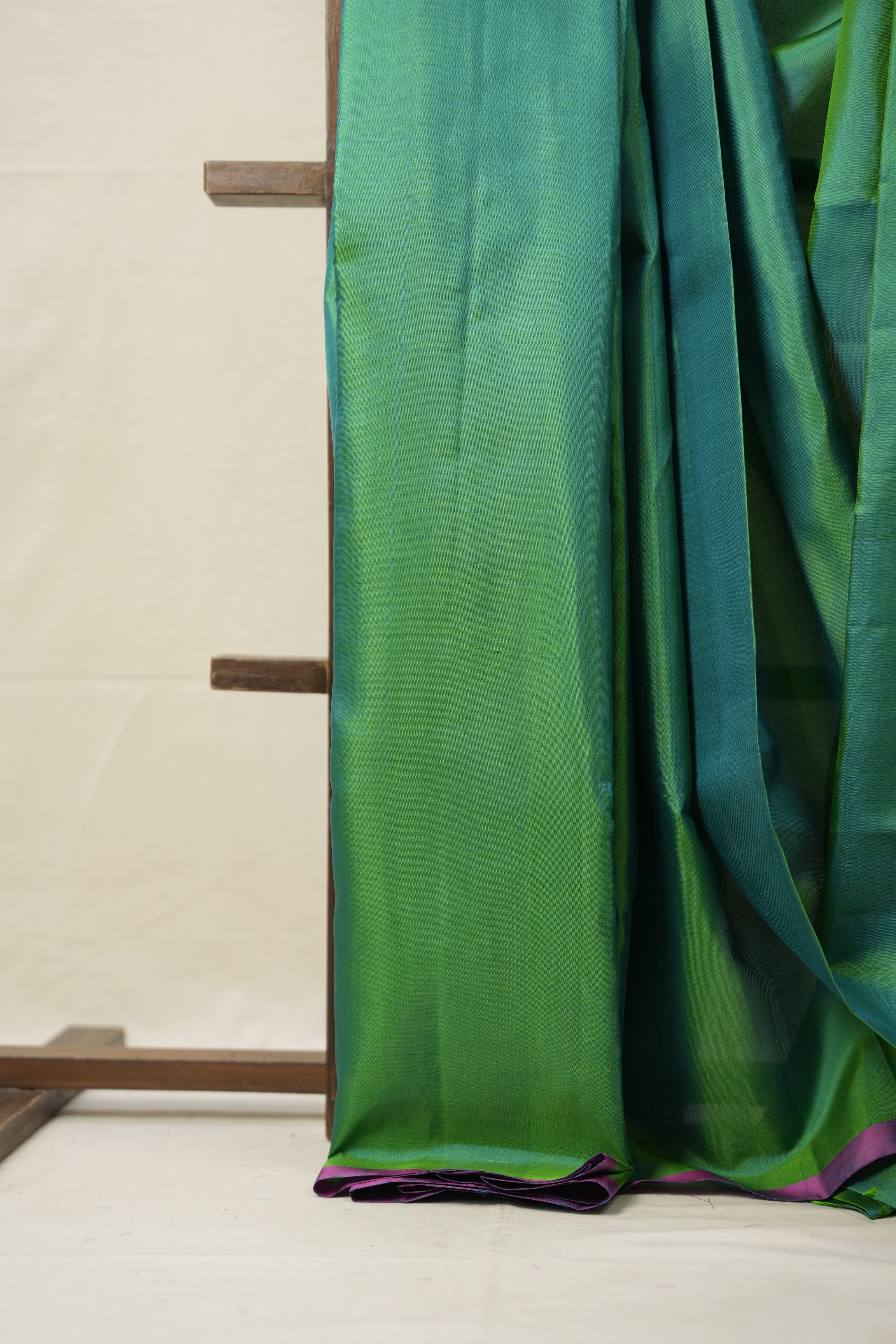 Dual Tone Teal Kanjivaram Silk Saree - SRDTTKSS973