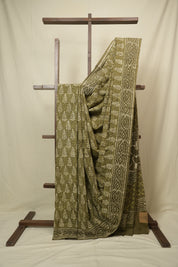 Mehendi HBP Cotton Saree - SRMCS3404
