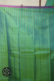 Dual Tone Teal Kanjivaram Silk Saree - SRDTTKSS973