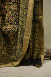 Black HBP Cotton Silk Saree With Maheshwari Border - SRBCSS1812