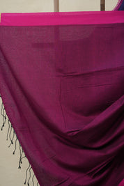 Royal Blue Bengal Cotton Saree With Lace - SRRBBCSWL14