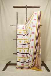 White HBP Cotton Saree - SRWCS3453