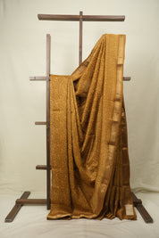 Mustard HBP Cotton Silk Saree With Maheshwari Border - SRMCSS1811