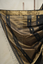 Black Maheshwari Saree - SRBMS910