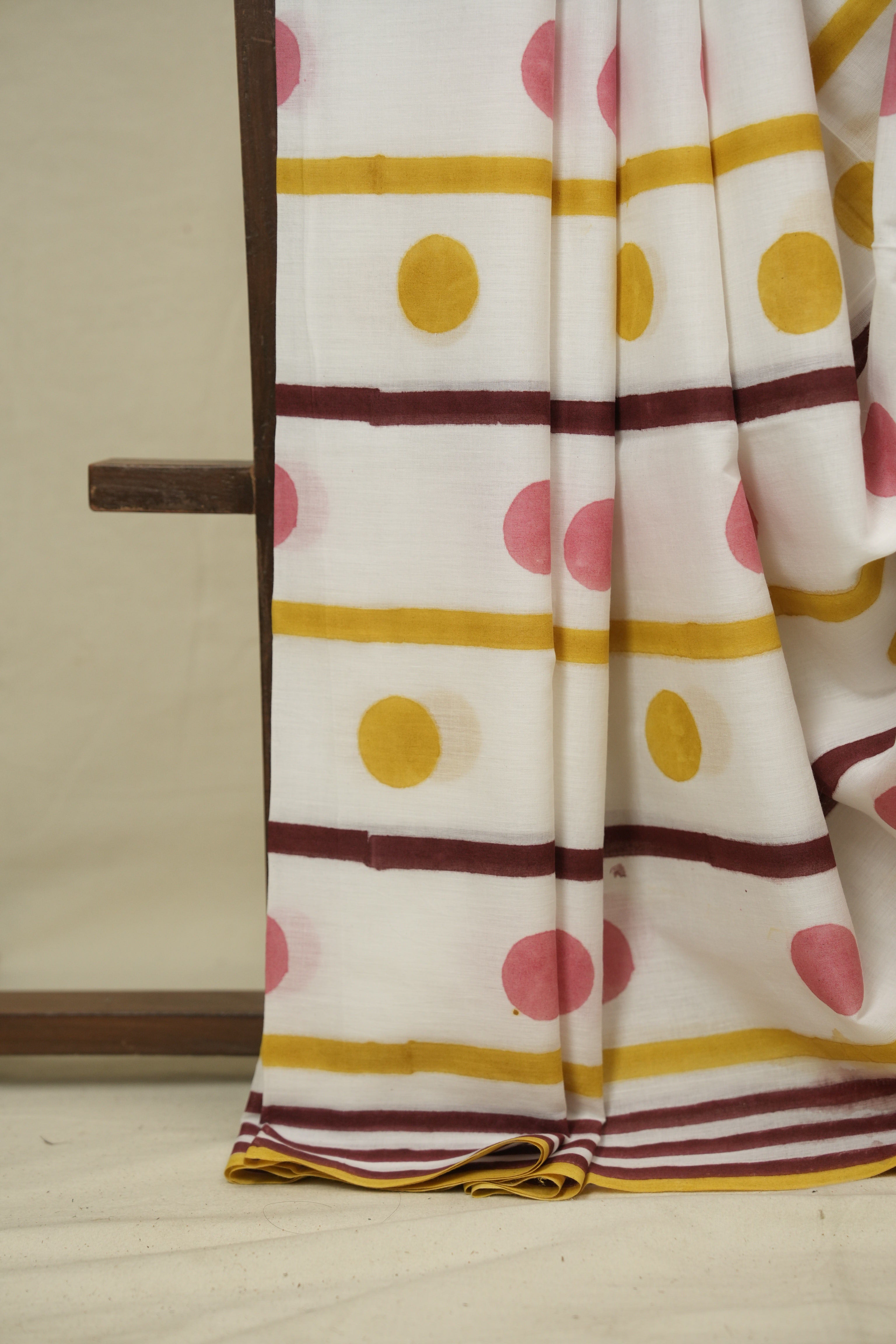 White HBP Cotton Saree - SRWCS3453