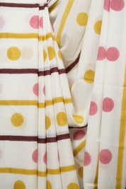 White HBP Cotton Saree - SRWCS3453