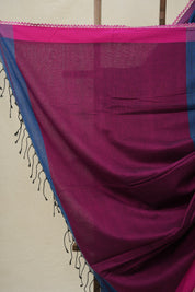 Nevy Blue Bengal Cotton Saree With Lace - SRTBBCSWL12