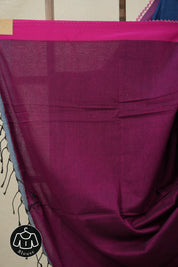 Nevy Blue Bengal Cotton Saree With Lace - SRTBBCSWL12