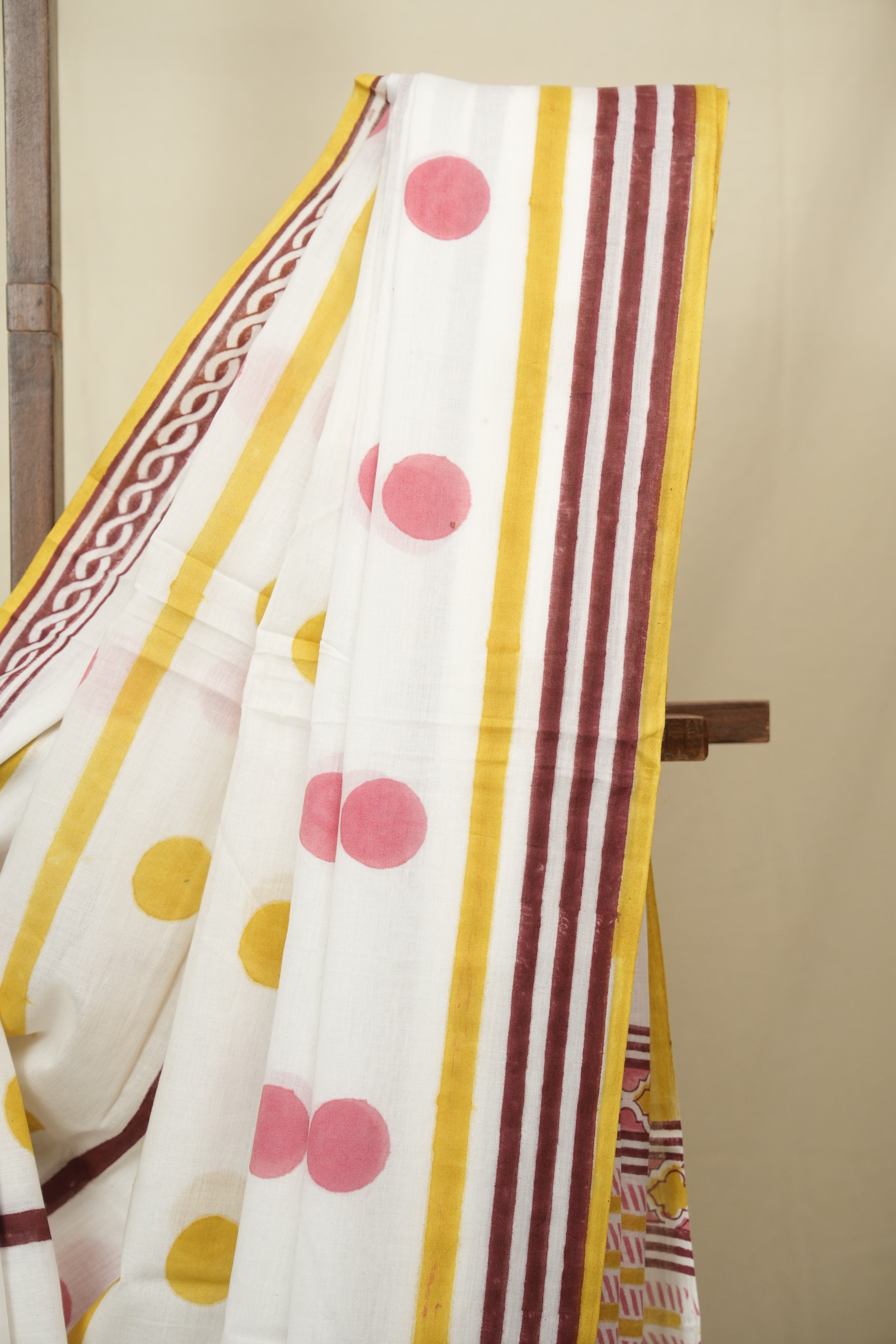 White HBP Cotton Saree - SRWCS3453