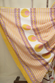 White HBP Cotton Saree - SRWCS3453