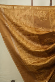 Mustard HBP Cotton Silk Saree With Maheshwari Border - SRMCSS1811