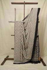 Off White HBP Cotton Saree - SROWCS3457