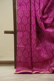 Pink HBP Cotton Silk Saree With Maheshwari Border - SRPCSS1814