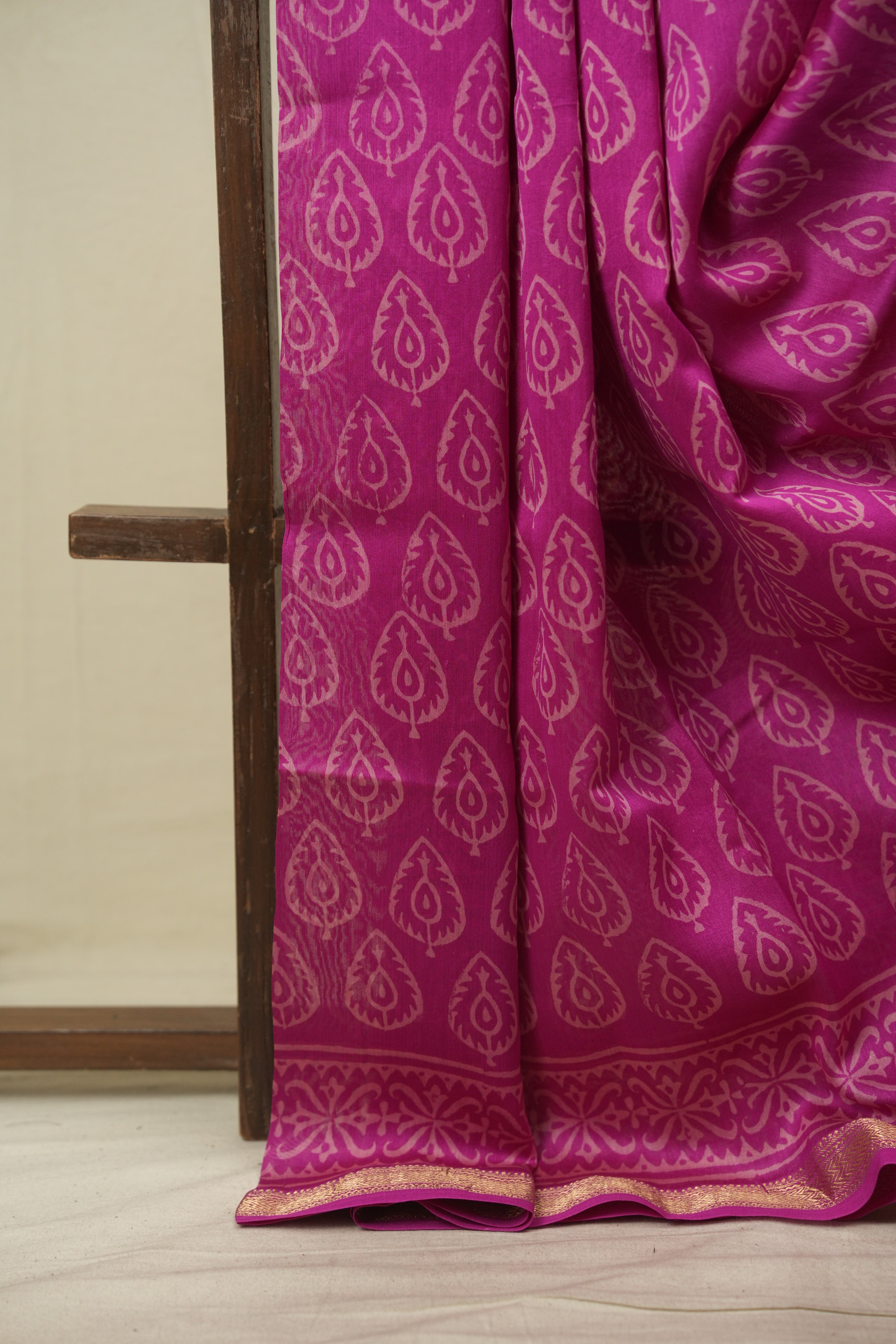 Pink HBP Cotton Silk Saree With Maheshwari Border - SRPCSS1814