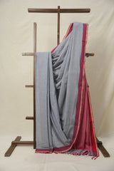 Lavender Bengal Cotton Saree With Lace - SRLBCSWL04