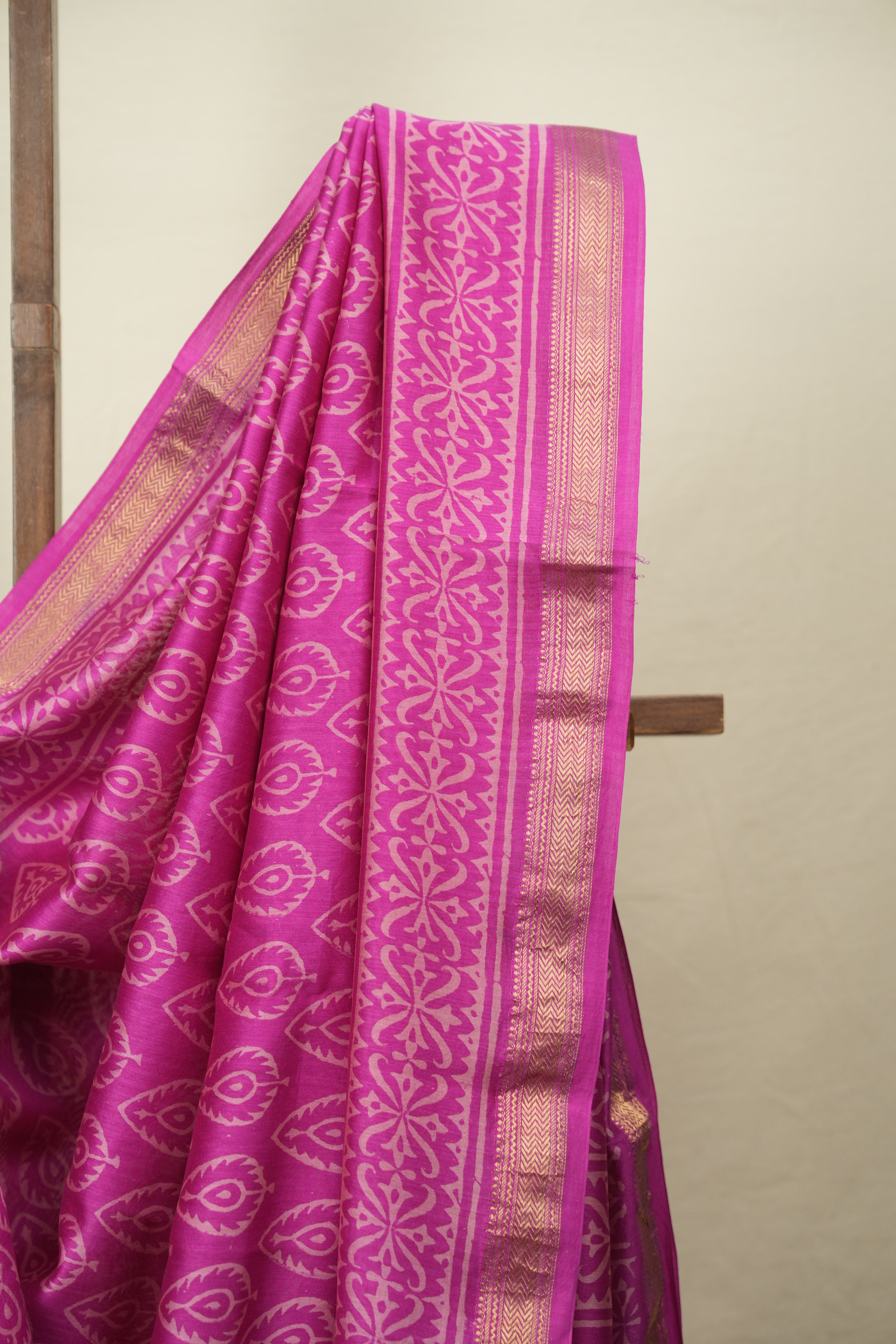 Pink HBP Cotton Silk Saree With Maheshwari Border - SRPCSS1814