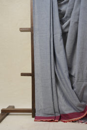 Lavender Bengal Cotton Saree With Lace - SRLBCSWL04