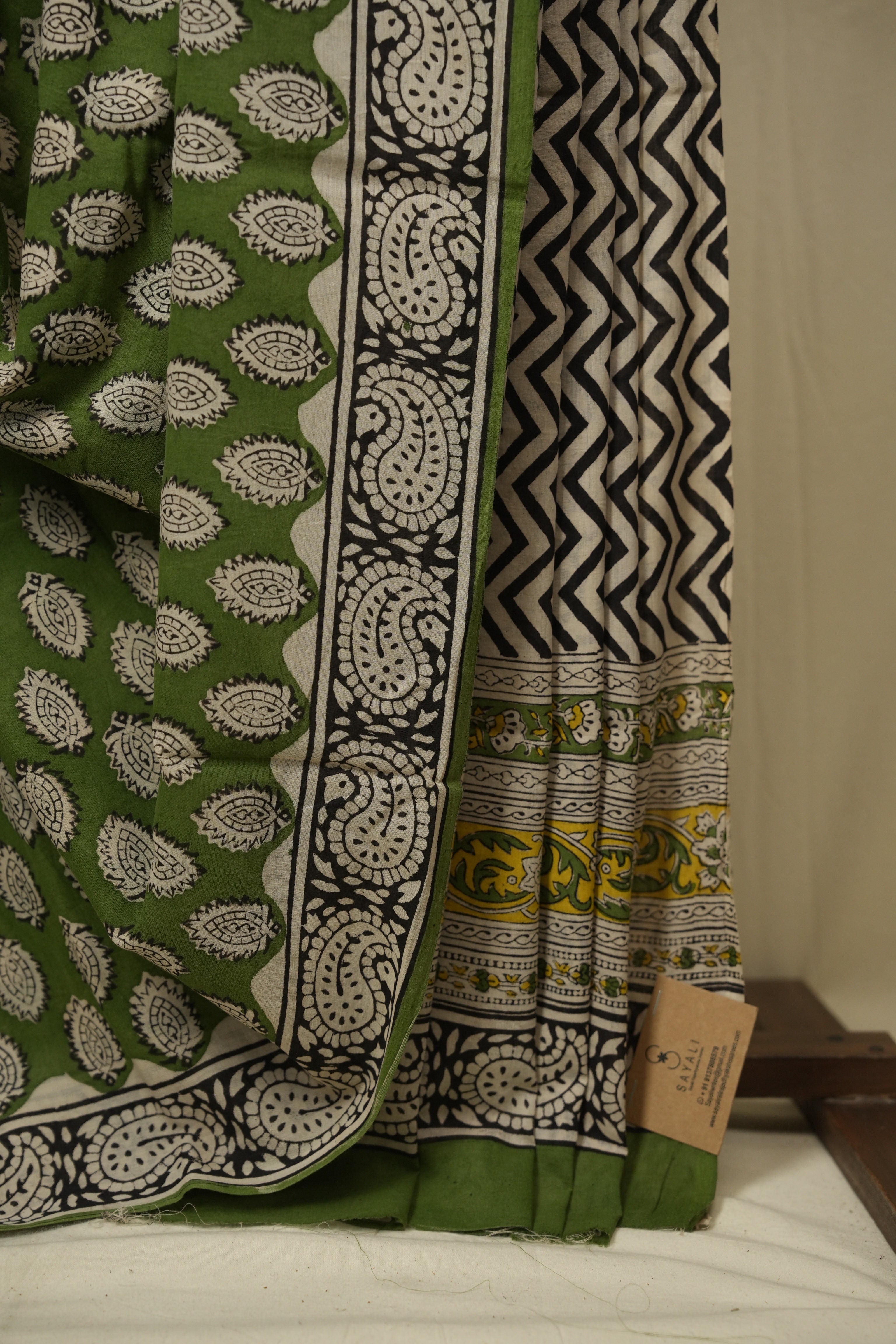 Green HBP Cotton Saree - SRGCS3456