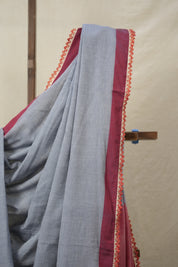 Lavender Bengal Cotton Saree With Lace - SRLBCSWL04