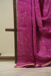 Pink HBP Cotton Silk Saree With Maheshwari Border - SRPCSS1813