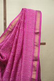 Pink HBP Cotton Silk Saree With Maheshwari Border - SRPCSS1813