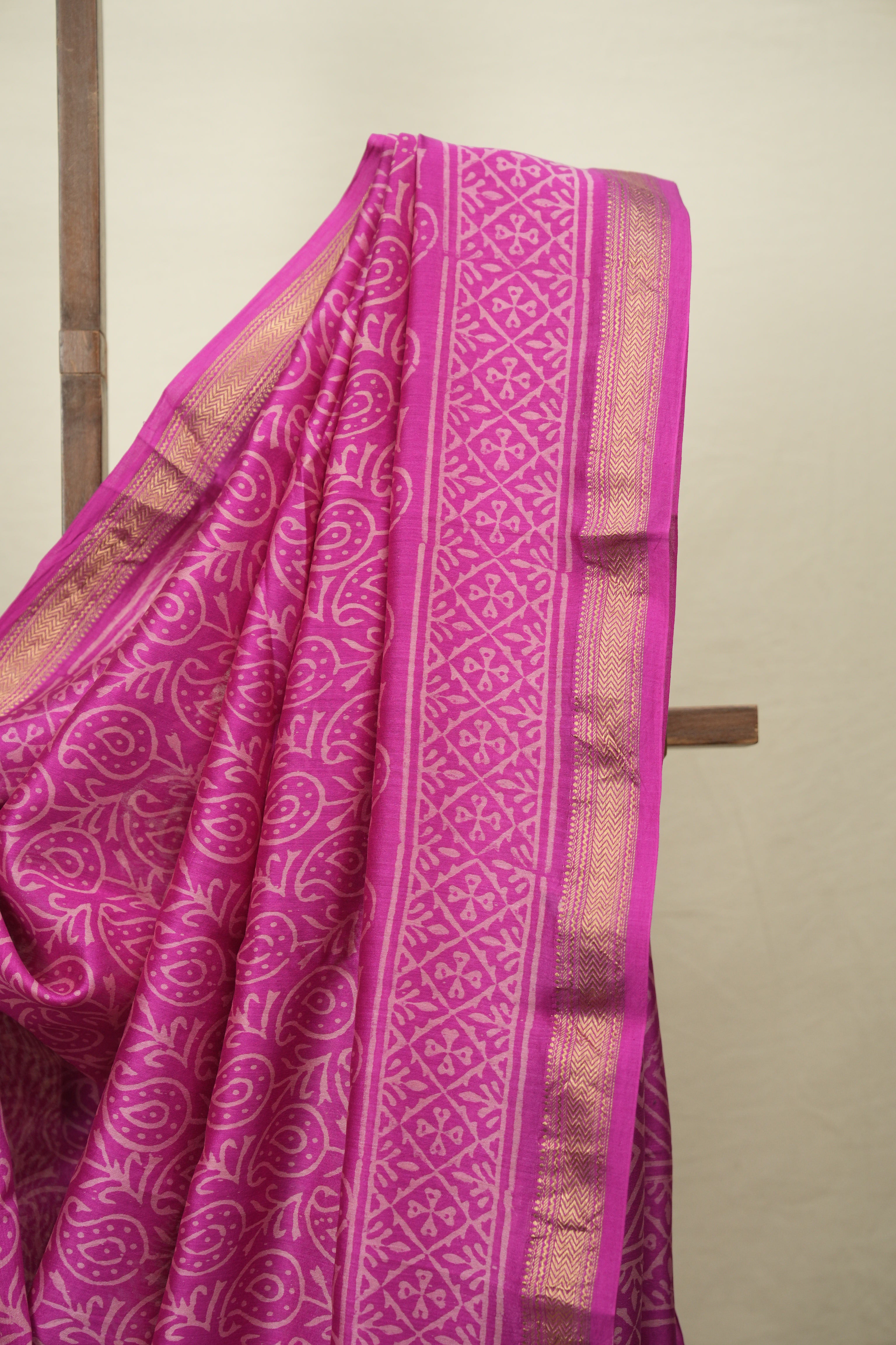 Pink HBP Cotton Silk Saree With Maheshwari Border - SRPCSS1813