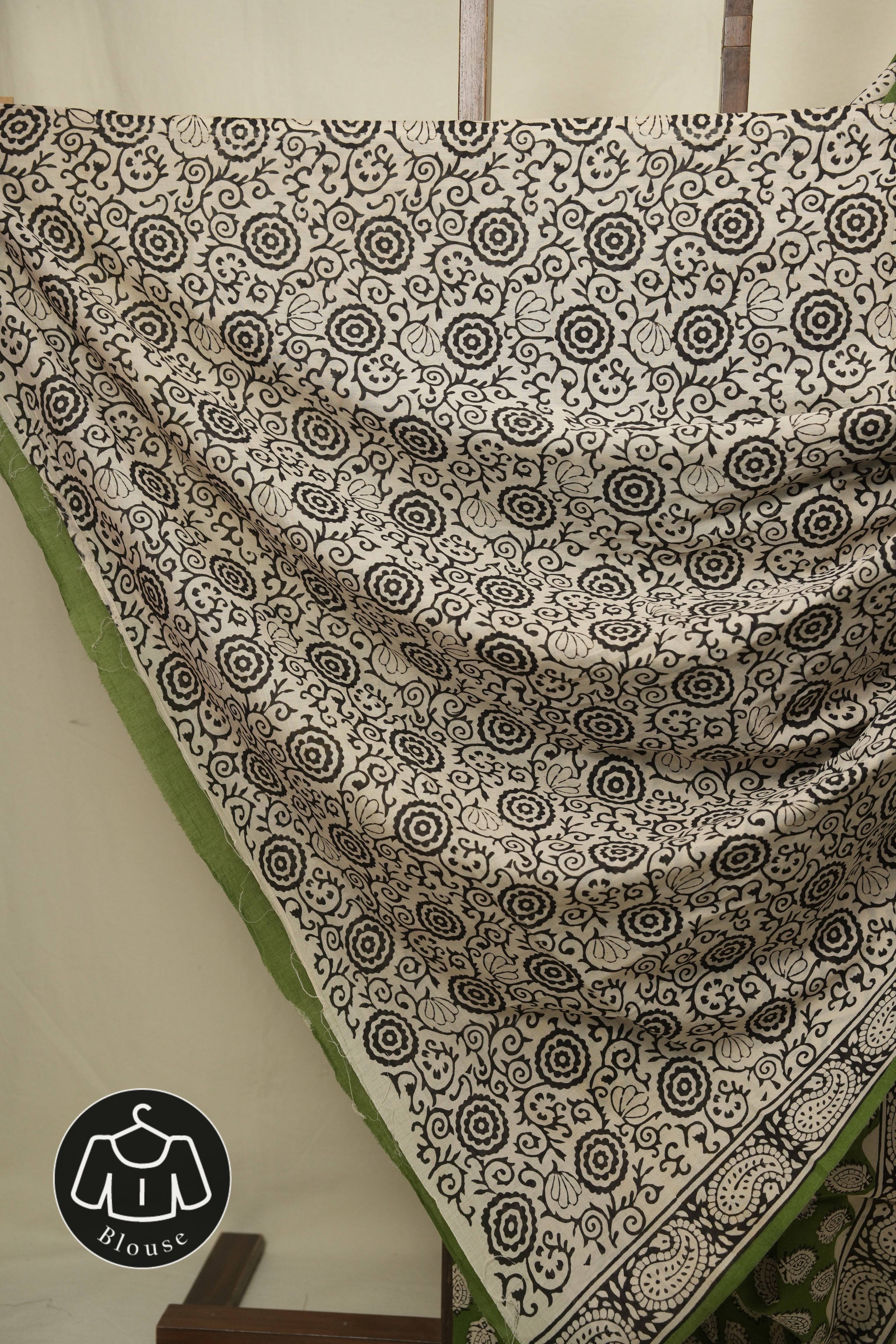 Green HBP Cotton Saree - SRGCS3456
