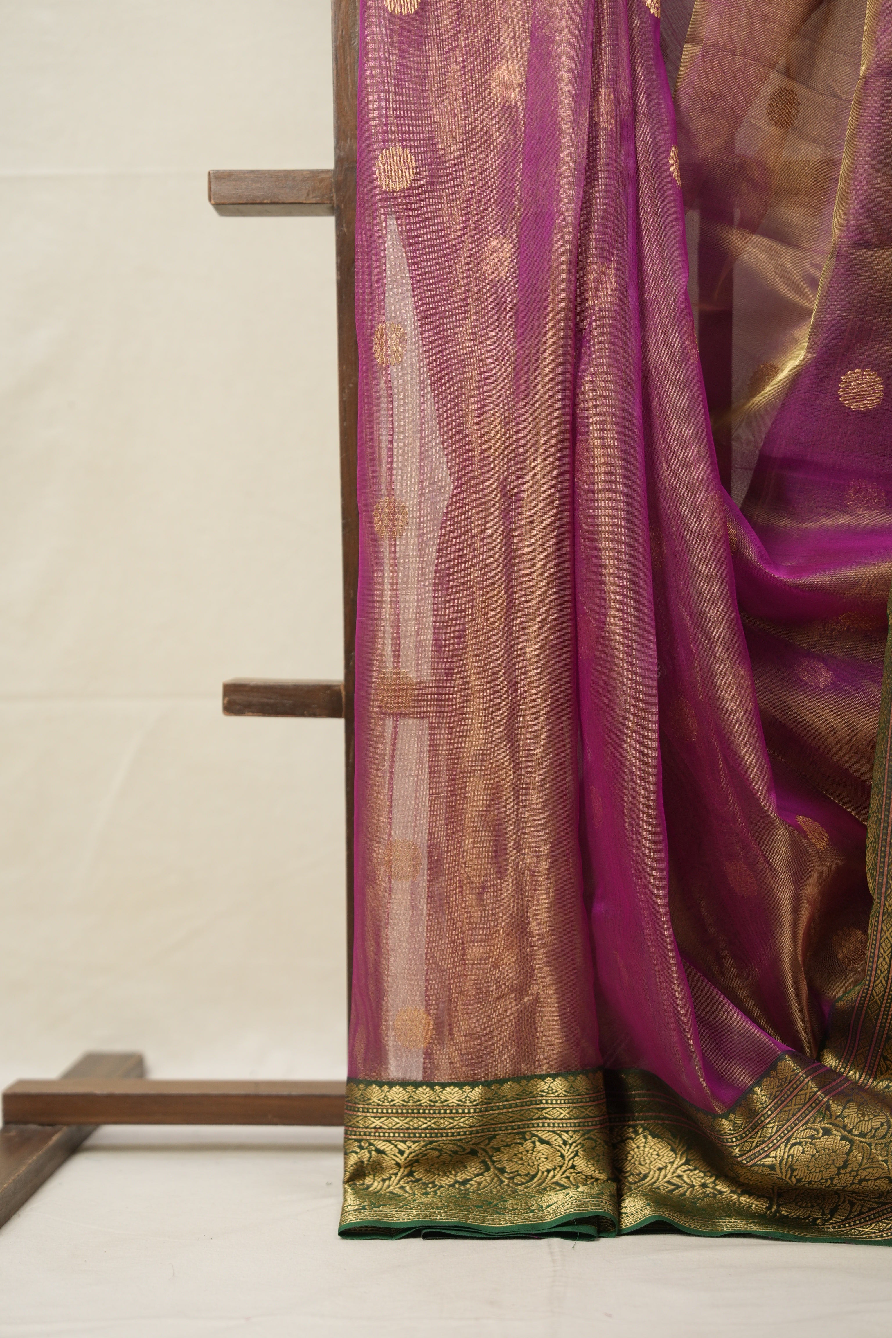 Two Tone Pink Chanderi Tissue Silk Saree - SRTTPCTS357