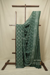 Green HBP Cotton Saree - SRGCS3455