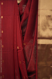 Maroon Maheshwari Saree - SRMMS913