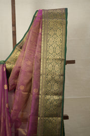 Two Tone Pink Chanderi Tissue Silk Saree - SRTTPCTS357