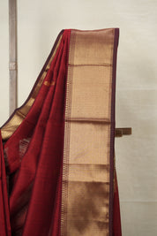 Maroon Maheshwari Saree - SRMMS913