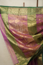 Two Tone Pink Chanderi Tissue Silk Saree - SRTTPCTS357