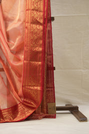 Peach Chanderi Tissue Silk Saree - SRPCTS359