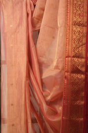 Peach Chanderi Tissue Silk Saree - SRPCTS359
