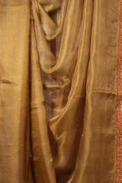 Lilac - Gold Tissue Tussar Silk Saree With Lace - SRGLGTTSSWL14