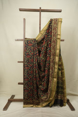 Black HBP Cotton Silk Saree With Maheshwari Border - SRBCSS1808