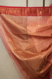 Peach Chanderi Tissue Silk Saree - SRPCTS359