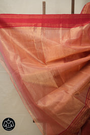 Peach Chanderi Tissue Silk Saree - SRPCTS359