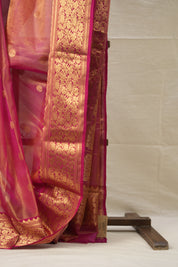 Two Tone Pink Chanderi Tissue Silk Saree - SRTTPCTS355