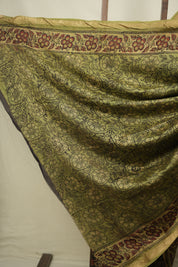 Black HBP Cotton Silk Saree With Maheshwari Border - SRBCSS1808