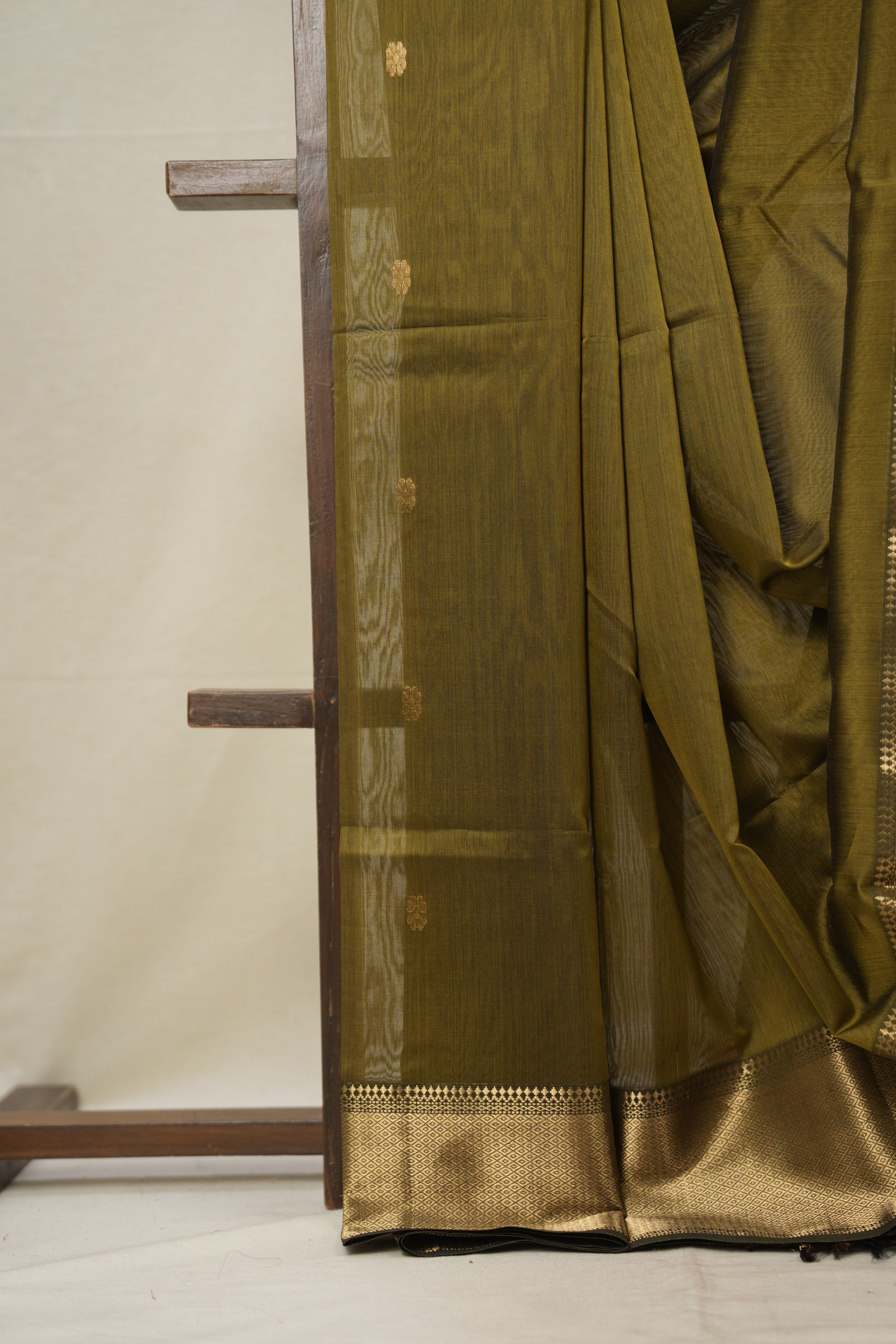 Mehandi Green Maheshwari Saree - SRMGMS915