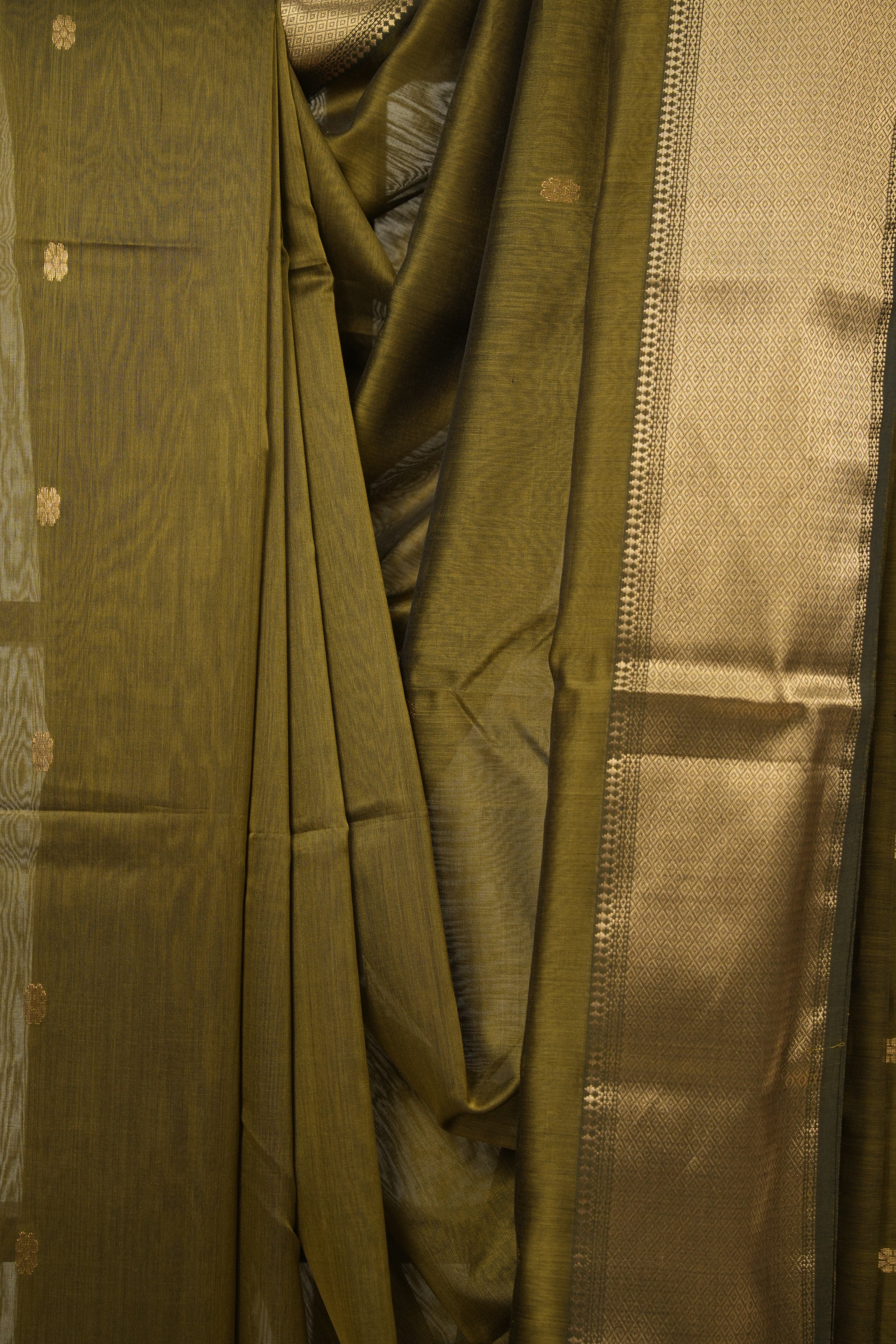 Mehandi Green Maheshwari Saree - SRMGMS915