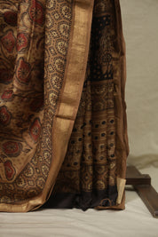 Beige HBP Cotton Silk Saree With Maheshwari Border - SRBCSS1809