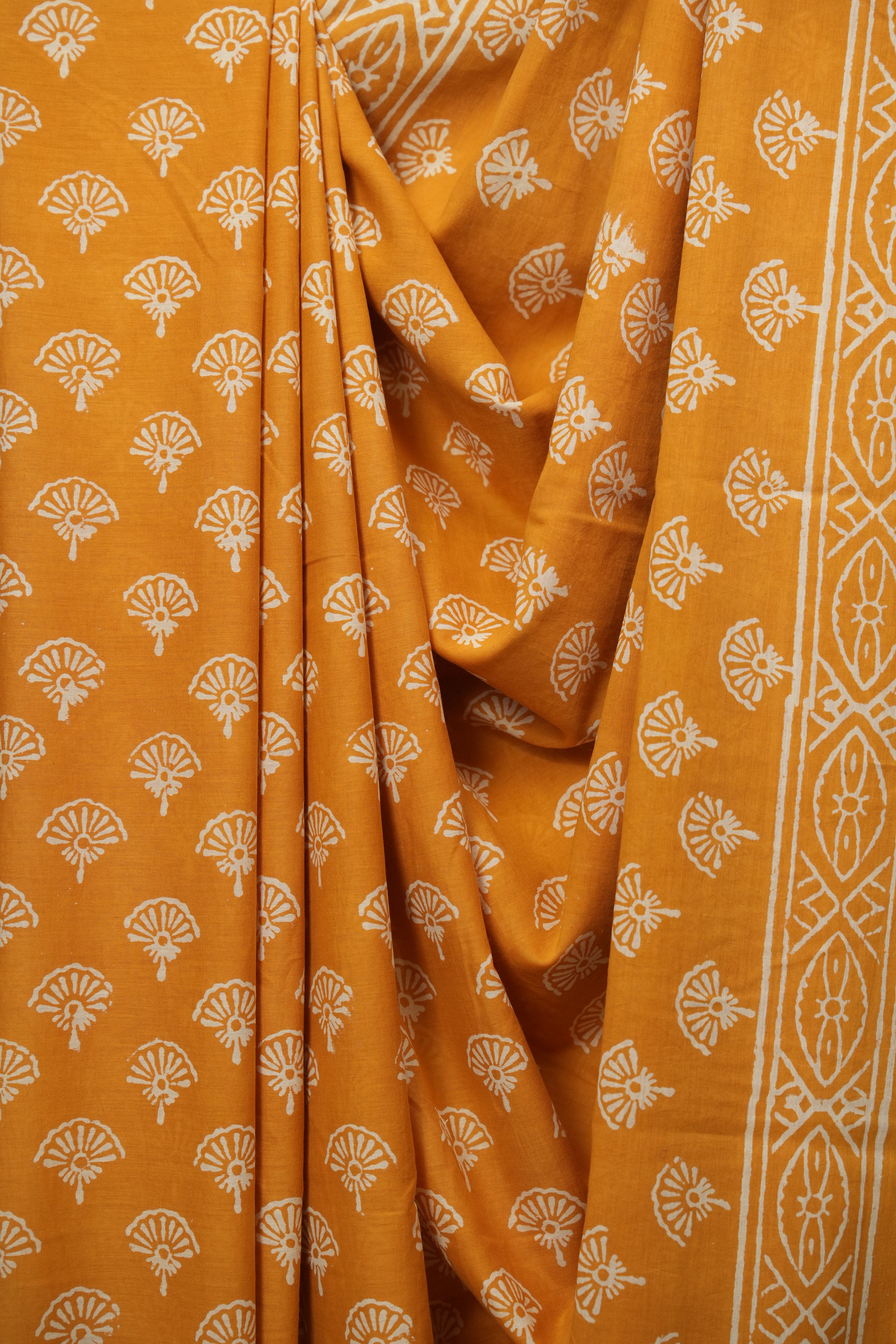 Orange HBP Cotton Saree - SROCS3407