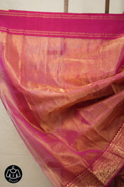Two Tone Pink Chanderi Tissue Silk Saree - SRTTPCTS355