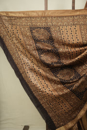 Beige HBP Cotton Silk Saree With Maheshwari Border - SRBCSS1809