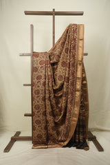Beige HBP Cotton Silk Saree With Maheshwari Border - SRBCSS1806